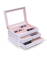 Bey-Berk Wood 18 Sunglass Storage Box