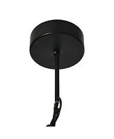 Storied Home 2-Tier Draped Wood Bead Chandelier Black