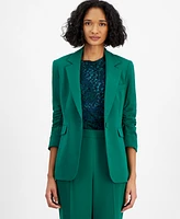 Bar Iii Women's Textured Crepe One-Button Blazer, Created for Macy's