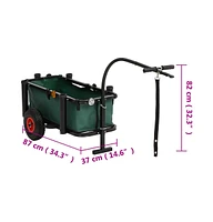 vidaXL Fishing Trolley with Bag Black Steel