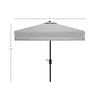 Safavieh Milan Fringe 7.5 Ft Square Crank Umbrella