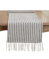 Saro Lifestyle Duo-Tone Stripe Table Runner, 16"x72"