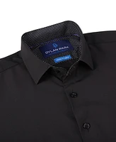 Dylan Park Men's Geometric Performance Stretch Button Down Dress Shirt