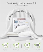 Purity Home Ultra-Light Cool Crisp 100% Cotton Percale 4-Pc. Sheet Set, Queen