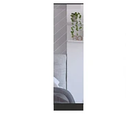 Cassidy Rectangle Tall Shoe Cabinet With Mirror Black Wengue