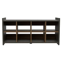 Entryway Storage Unit, Eight Shoe Capacity - Espresso Mahogany