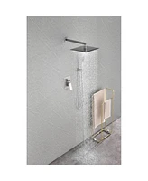 Streamdale Furniture Shower System With Shower Head, Hand Shower, Hose, Valve Trim, Lever Handles And Niche