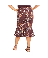 City Chic Women's Louisa Print Skirt