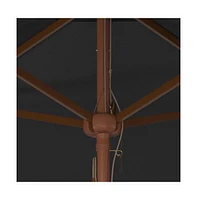 Safavieh Velop 7.5 Ft Square Wooden Pulley Market Umbrella