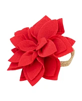 Saro Lifestyle Felt Blossom Napkin Ring Set of 4,Set