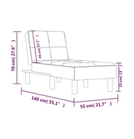 Chaise Longue Gray Faux Leather