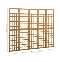 vidaXL 5-Panel Room Divider/Trellis Solid Fir Wood 79.3"x70.9"