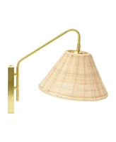 Storied Home Rattan and Metal Wall Sconce