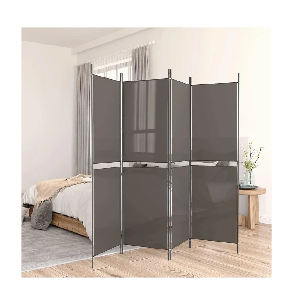vidaXL 4-Panel Room Divider Anthracite 78.7"x78.7" Fabric