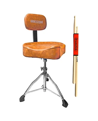 5 Core Drum Throne with Backrest • Swivel Height Adjustable Guitar Stool • Comfortable Drummer Chair Ds Ch Br Rest