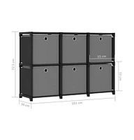 vidaXL 6-Cube Display Shelf with Boxes Black 40.6"x11.8"x28.5" Fabric