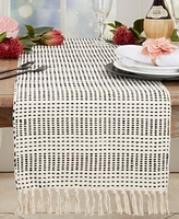 Saro Lifestyle Contemporary Dash Stripe Table Runner, 16"x72"