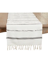 Saro Lifestyle Modern Minimalist Striped Table Runner, 16"x72"