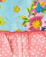 Design Imports Blue Pink Floral Apron