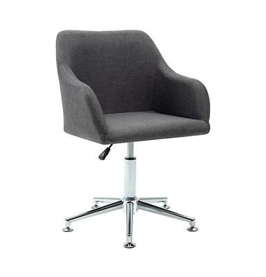 vidaXL Swivel Dining Chair Dark Gray Fabric