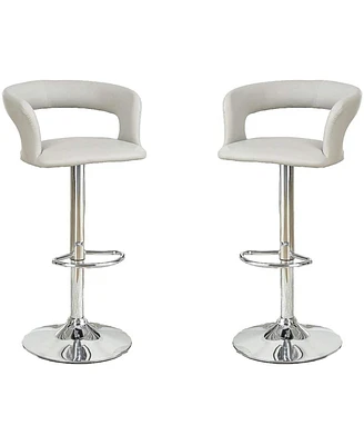 Simplie Fun Barstool Counter Height Chairs Set Of 2 Adjustable Height Kitchen Island Stools Pvc Faux Leather