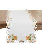 Saro Lifestyle Embroidered Easter Eggcellent Table Runner