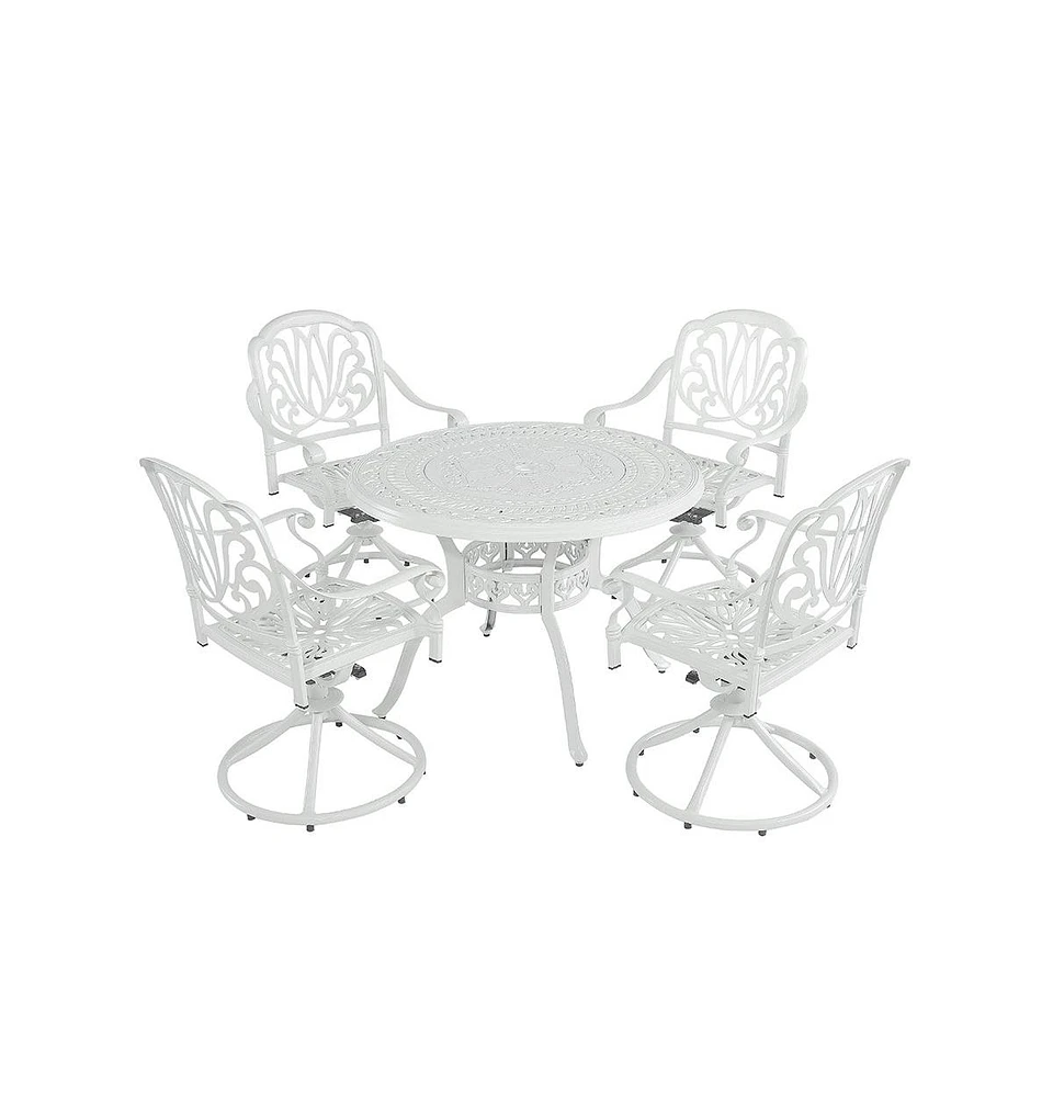 Mondawe 5-Piece Cast Aluminum Patio Dining Set With 4 Swivel Chairs