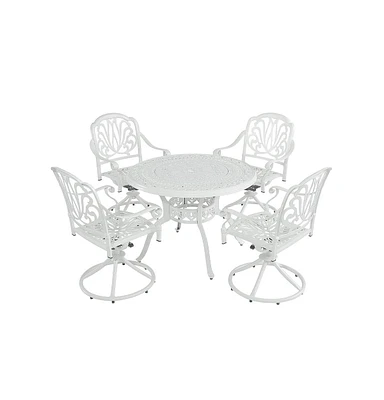 Mondawe 5-Piece Cast Aluminum Patio Dining Set With 4 Swivel Chairs