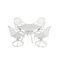 Mondawe 5-Piece Cast Aluminum Patio Dining Set With 4 Swivel Chairs