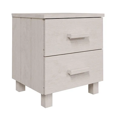 vidaXL Bedside Cabinet Hamar White 15.7"x13.8"x17.5" Solid Pinewood