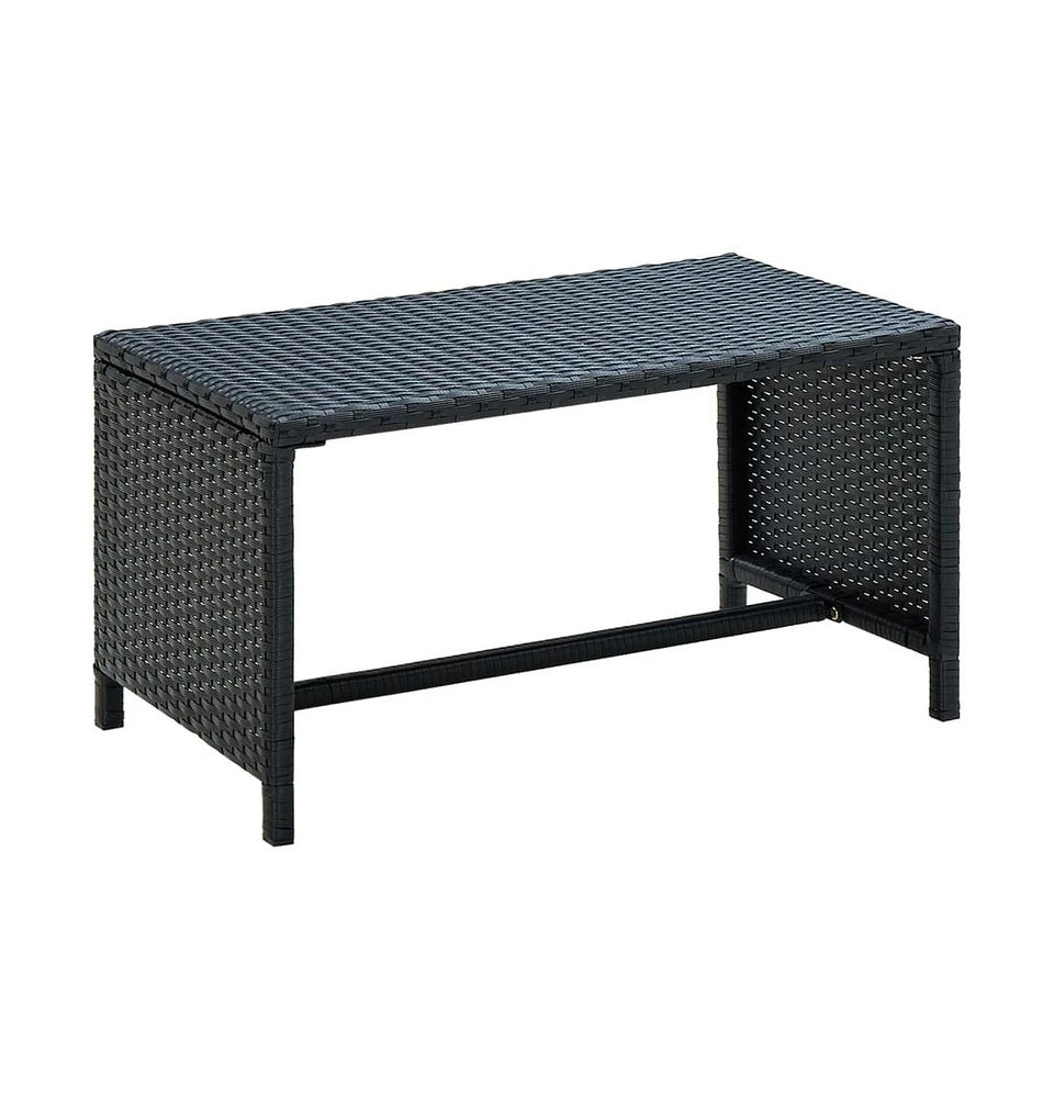 vidaXL Coffee Table 27.6"x15.7"x15" Poly Rattan