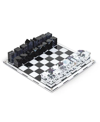 Bey-Berk Acrylic 28 Piece Chess Set, King Measure 3", Board 14" x 14"