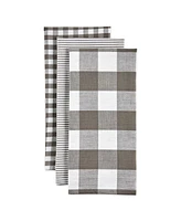 Design Imports Gingham Check Kitchen Collection, Gray, Dishtowel Set