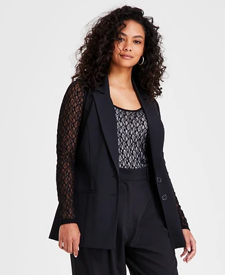 Bar Iii Petite Button-Front Sleeveless Blazer, Created for Macy's