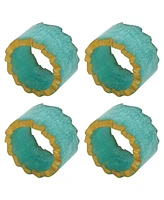 Saro Lifestyle Resin Artistry Napkin Ring Set of 4