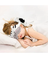 Mirage Luggage Kids 2-in-1 Travel Pillow and Eye Mask Animal Plush Soft Blindfold for Sleeping, Nights