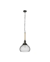 Robert Stevenson Lighting Martha - Woven Metal and Natural Rope Ceiling Light Black