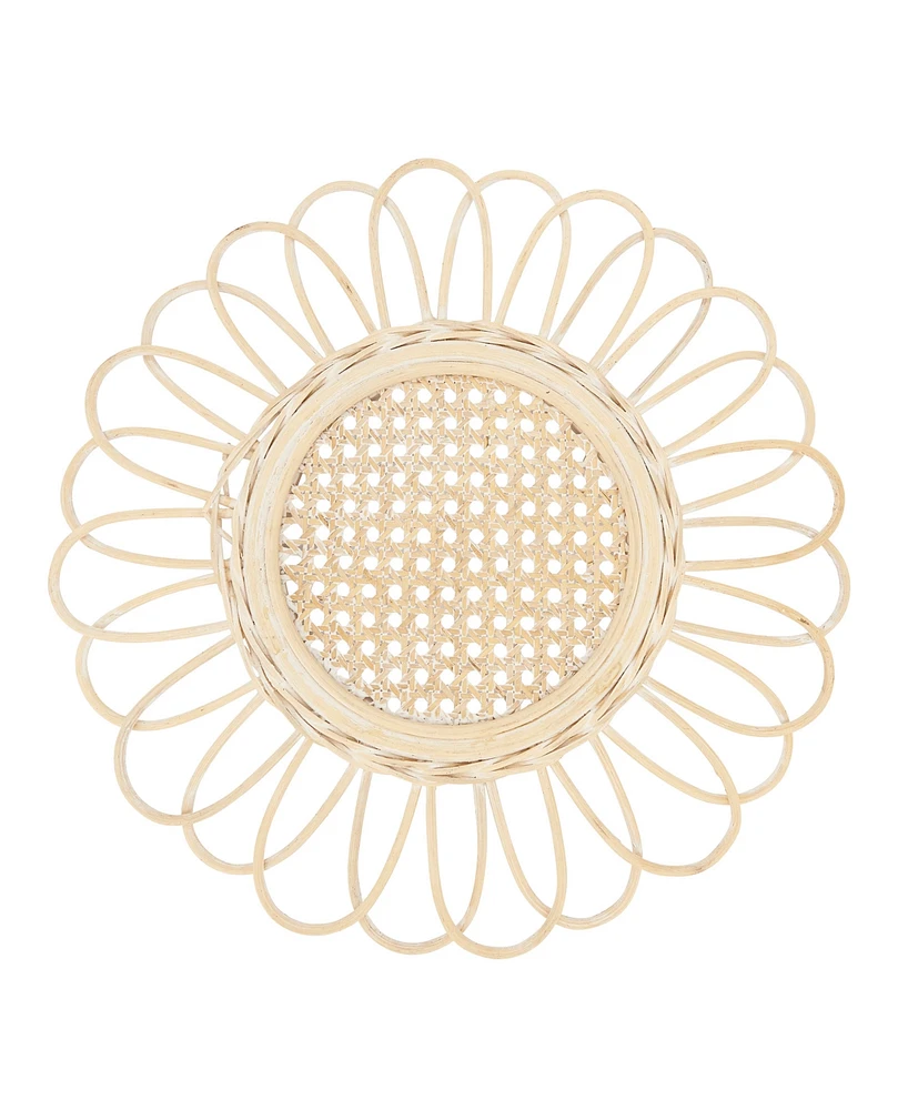 Saro Lifestyle Spiral Loops Rattan Placemat Set of 4, 15"x15"