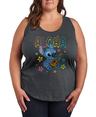 Hybrid Apparel Trendy Plus Aloha Stitch Graphic Tank