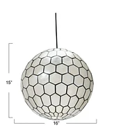 Storied Home Capiz Honeycomb Ceiling Light