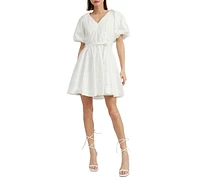 En Saison Women's Cayman Cotton Puffed-Sleeve Mini Dress