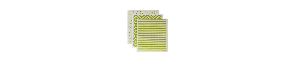 Design Imports Swedish Dishcloths for Kitchen Cleaning, Machine Washable Dishwasher Safe, 7.75 x 6.75", Avocado White