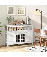 Costway Buffet Sideboard Wine Liquor Coffee Bar Cabinet with Removable Wine Rack