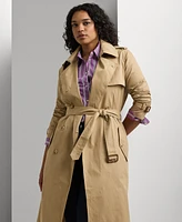 Lauren Ralph Plus Double-Breasted Trench Coat