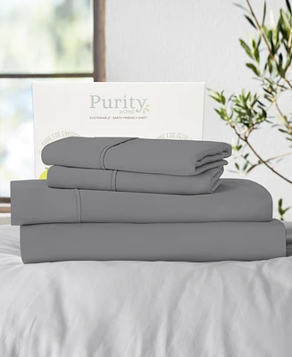 Purity Home 400 Thread Count Cotton Percale 4 Pc Sheet Set King