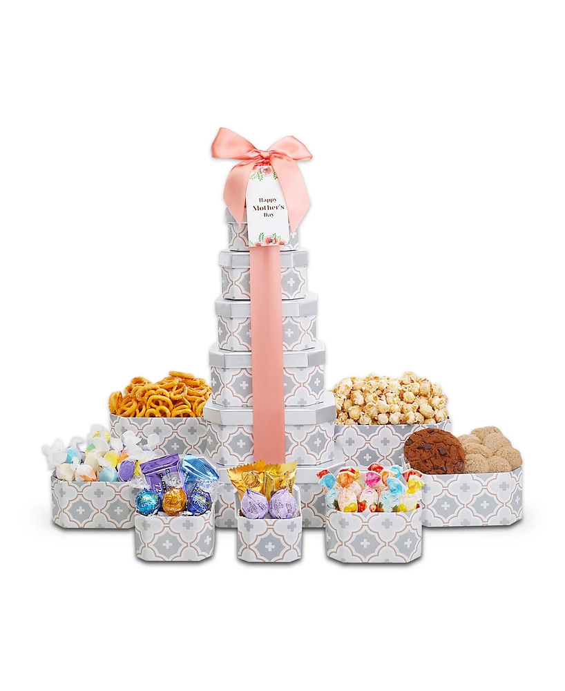 Alder Creek Gift Baskets Deluxe Treats Tower For Mom, 13 Piece