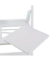 Elama 4 Piece Plastic Folding Resin Chair in White with Removable Seat Pad