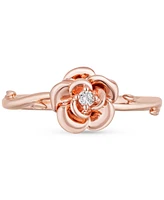 Diamond Accent Rose Belle Ring in Rose Gold-Plated Sterling Silver - Rose Gold