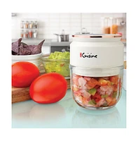 Euro Cuisine Mini Cordless/Rechargeable Chopper with Usb Cord & Glass Bowl