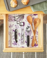 Design Imports Fridge Liner Collection Non-Adhesive, Cut to Fit, 12x24", Eggplant Market, 6 Piece